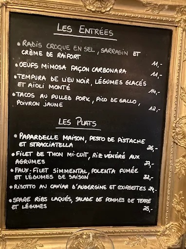 Ardoise du menu Pompette