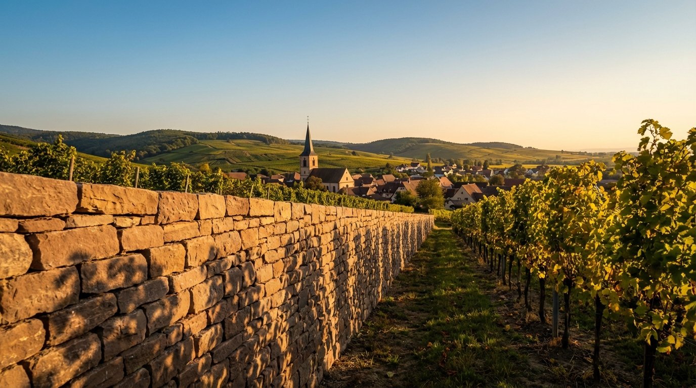 Aménagement extérieur dans le vignoble alsacien à Stotzheim